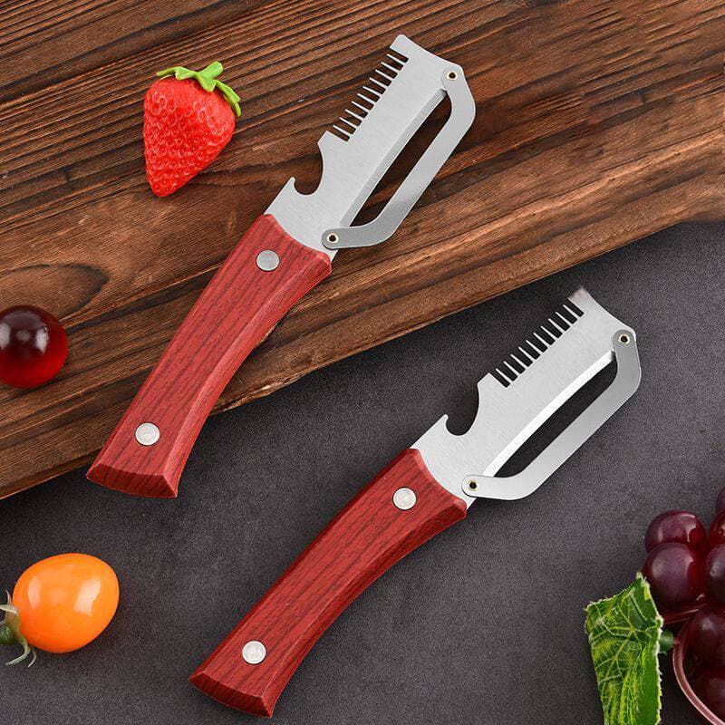 Household Multi-Function Green Onion Cutter Kitchen 3-in-1 Peeler and Shredder Tool Kitchen Small Knife Bottle Opener Wholesale