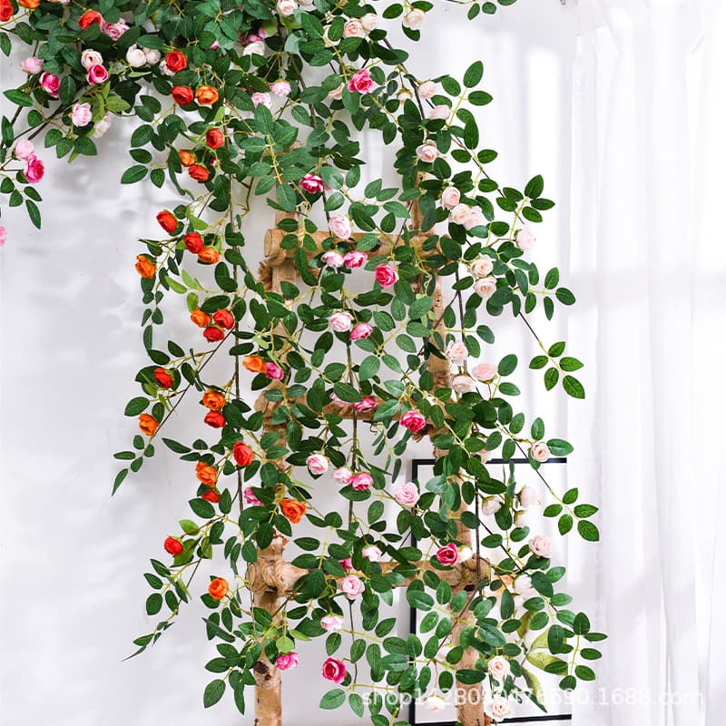 Simulated rose vines living room door blocking decorative flowers rose artificial flower rattan wall blocking decorative vines