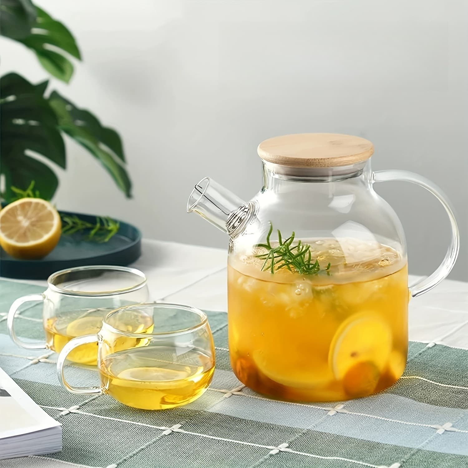 Cold kettle glass cold kettle bottle large capacity teapot household fruit tea drink water cup camping drinkware set