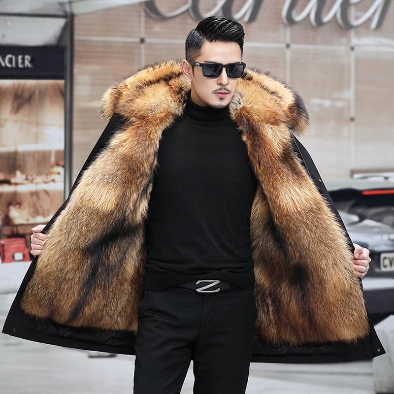 European and American cross-border e-commerce 2024 autumn/winter new style parka fur coat, unisex, detachable coat/trench coat