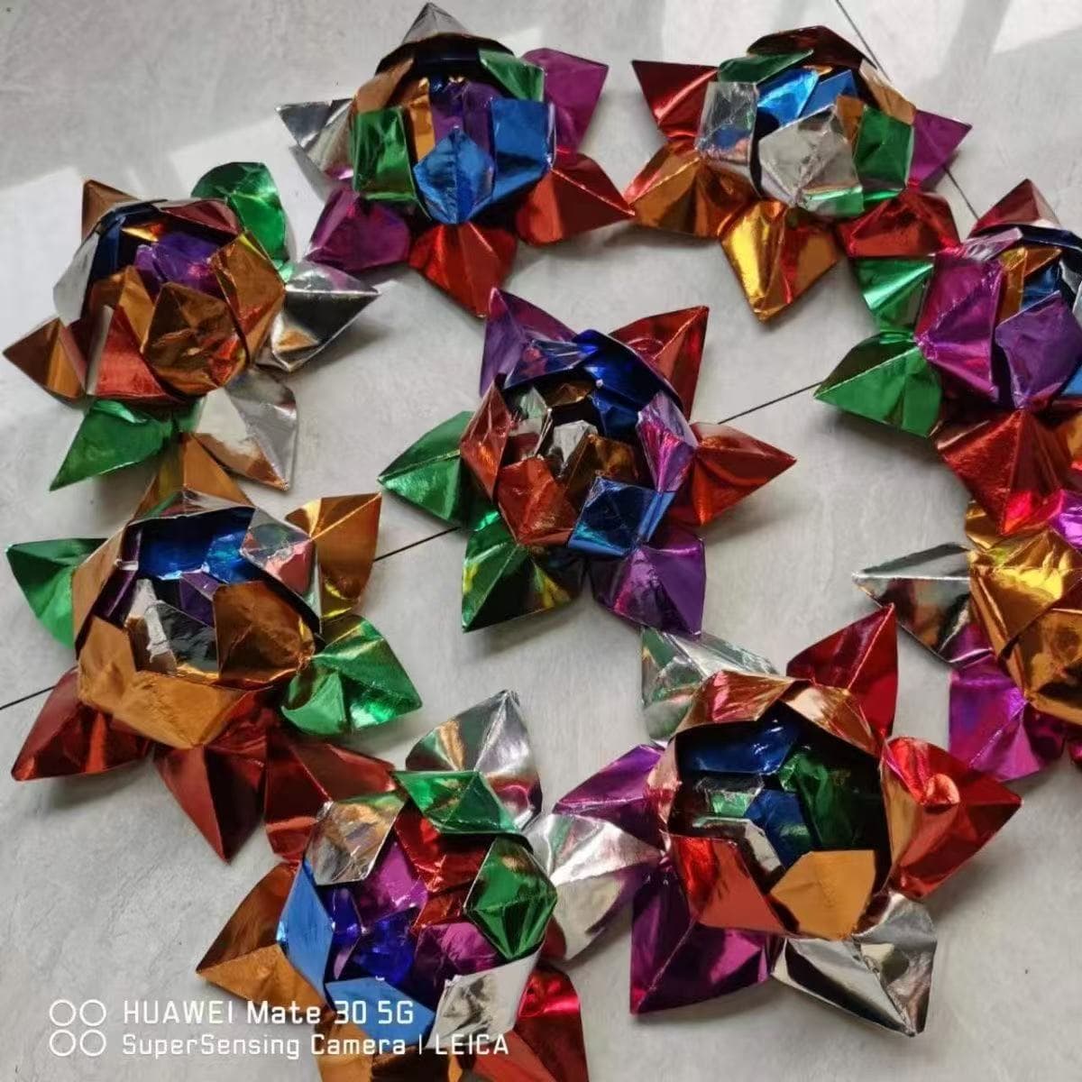 Buddhist supplies handmade folding nine-grade colorful small lotus flowers, 18cm diameter, ready to ship in multicolor