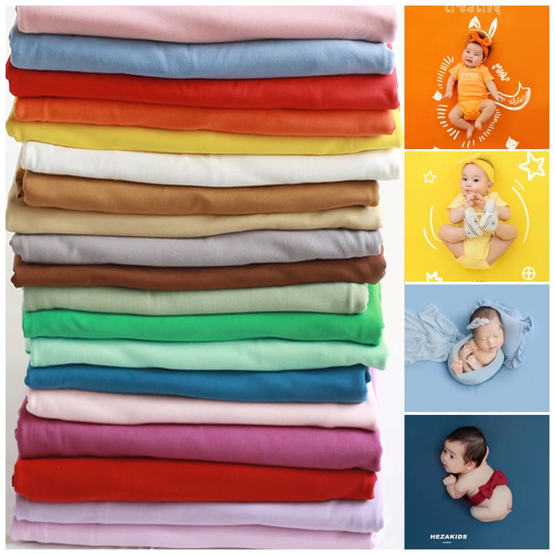 Newborn photo studio photography milk cotton blanket baby full moon 100 days photo props solid color elastic background cloth