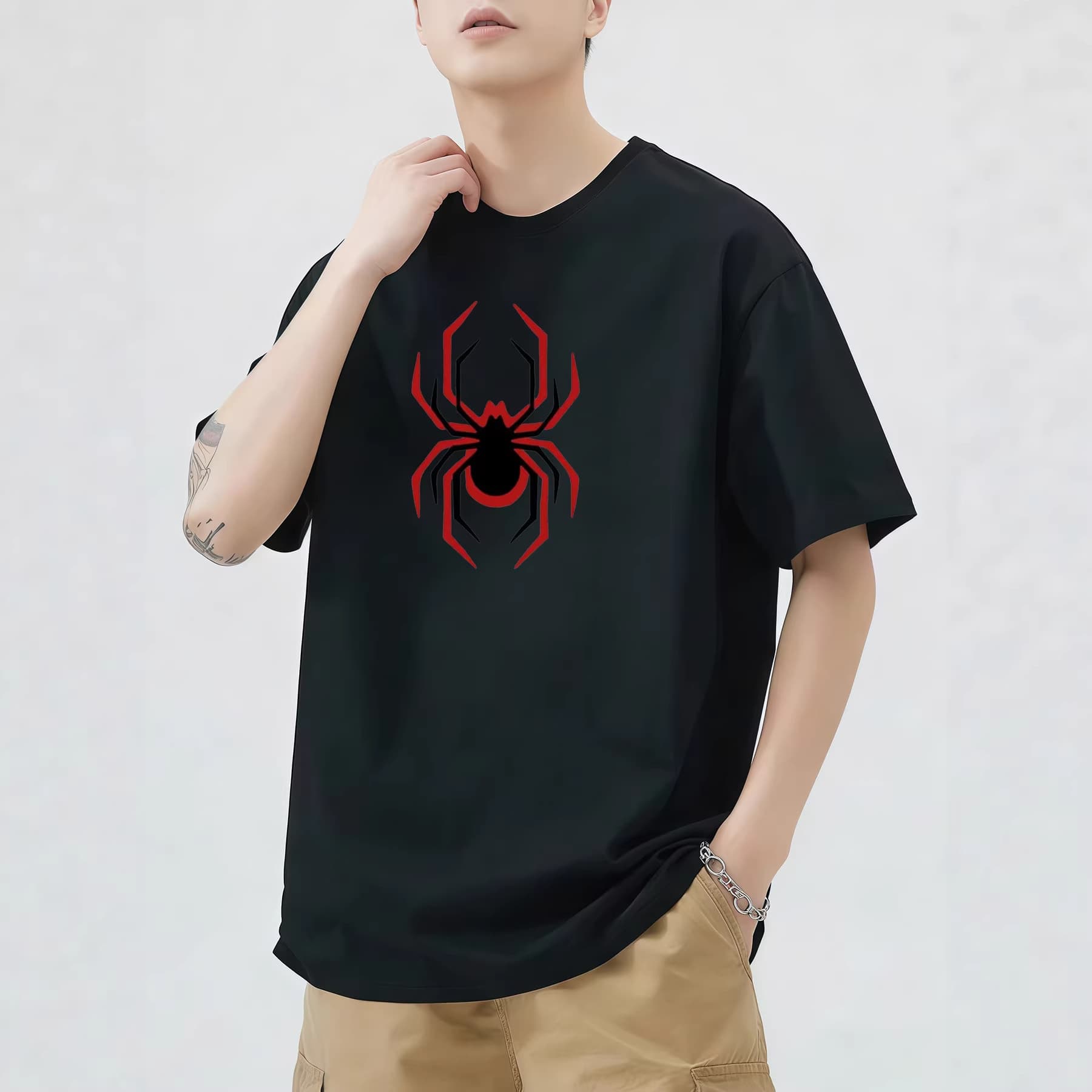 Men's Short Sleeve T-Shirt 2026 Summer New Trendy Brand Men's High-End Retro Casual Loose Fit Top