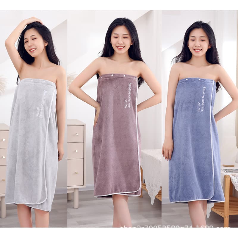 Warp-knitted coral fleece bathrobe manufacturer, wearable long bathrobe, quick-drying, absorbent, soft, and lint-free, suitable for home use.