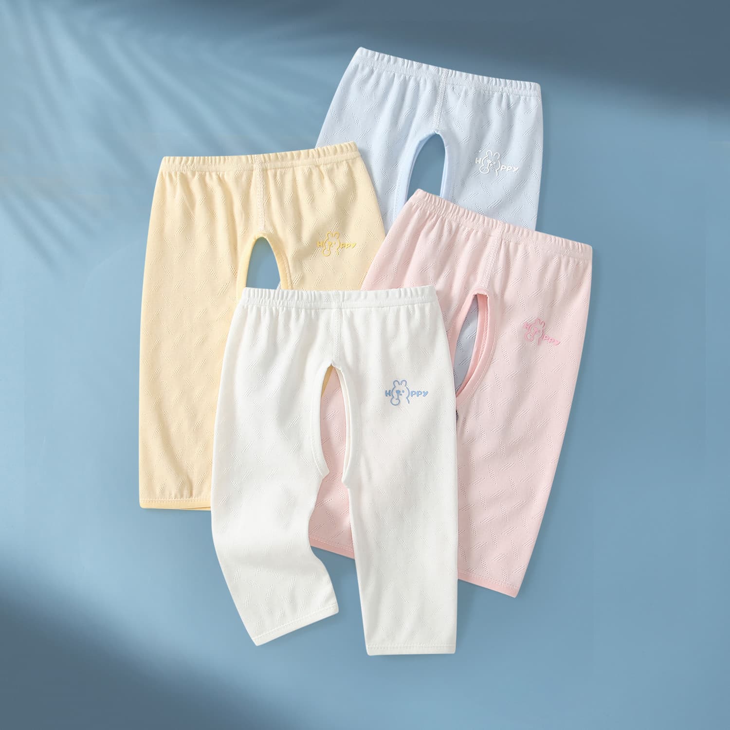 Baby Open-Crotch Pants Summer Thin Long Pants Jacquard Pure Cotton Sleep Pants Newborn Pants Boys Girls Leggings