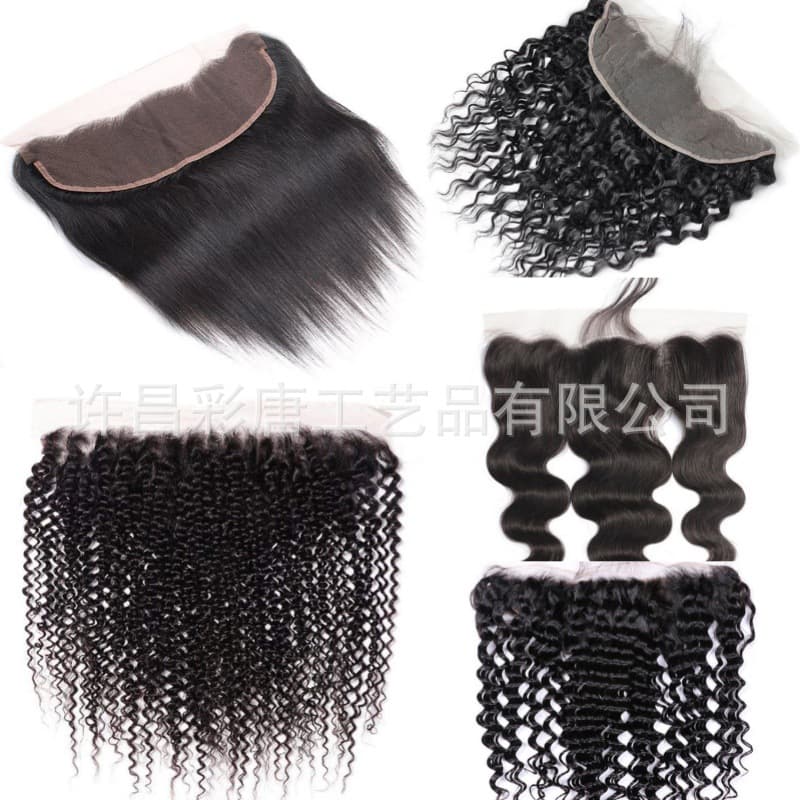 13x4 Hand-Tied Human Hair Lace Closure Transparent Lace 13x4 Lace Frontal Human Hair Accessory
