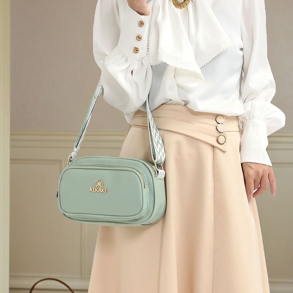 New Premium Texture Small Round Bag Fashionable Mini Bag Elegant Versatile Large Capacity Coin Purse Double-Layer Single Shoulder Crossbody Bag