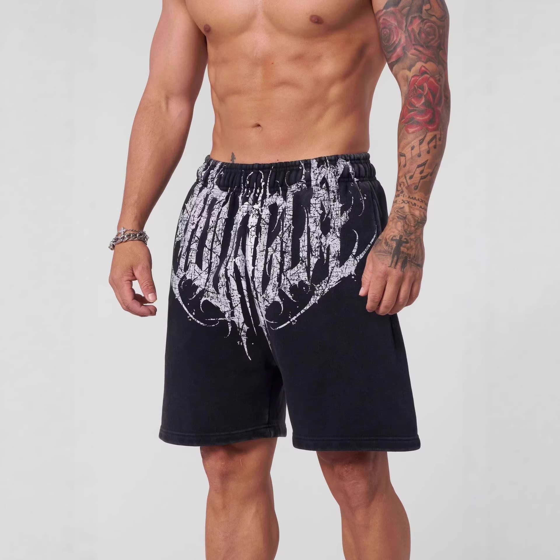 YOUNGLA Men's Shorts, Summer Workout 5-Inch Shorts, Jogger Muscle Fitness Casual Cotton Shorts