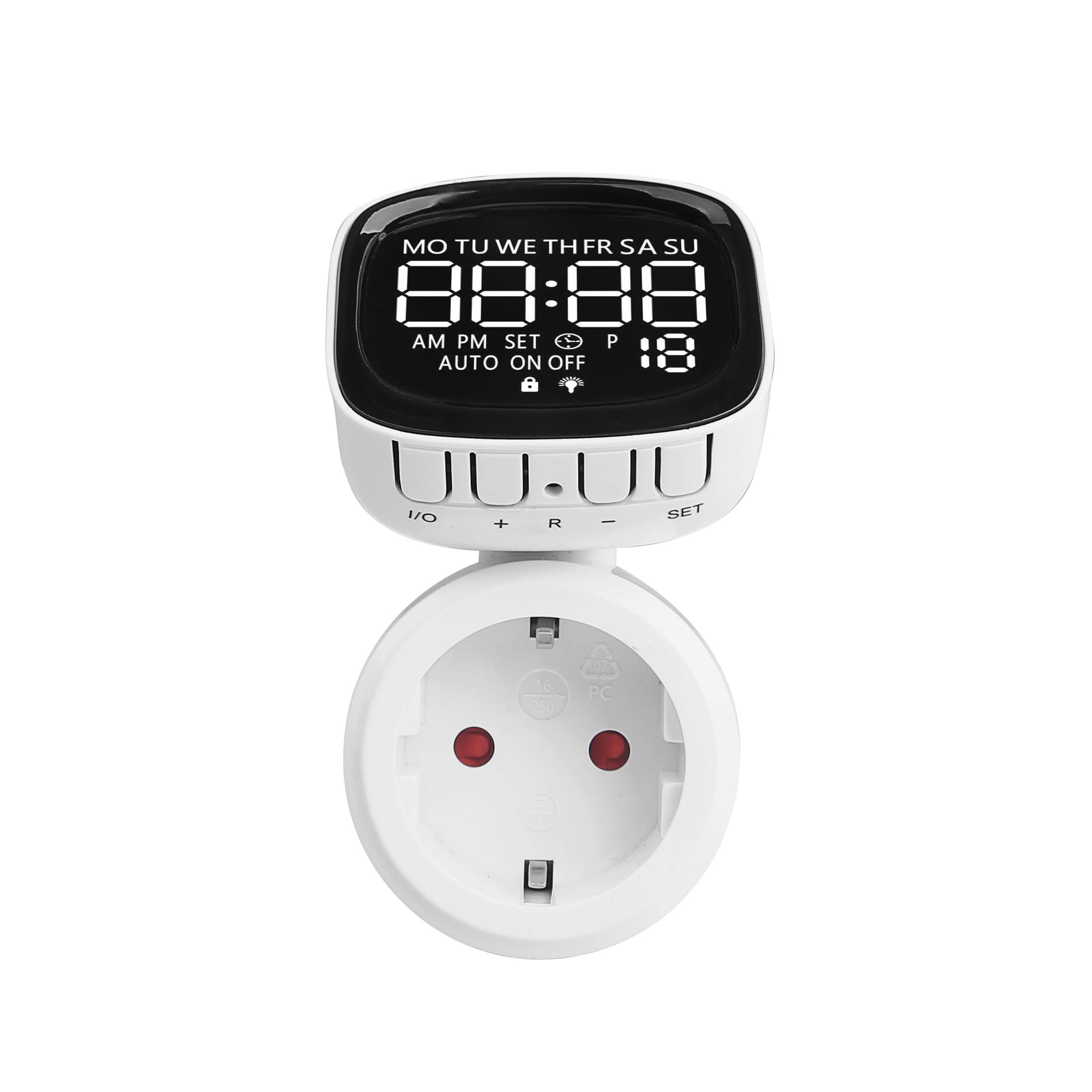 Rotatable screen European standard timer socket, kitchen timer switch socket, electronic timer.