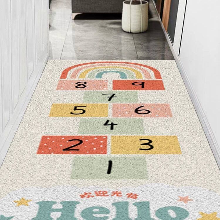 Doorway Entrance Mat, Carpet, Foot Mat for Bedroom, Silk Loop Anti-Slip Floor Covering, Waterproof and Dirt-Resistant Plastic