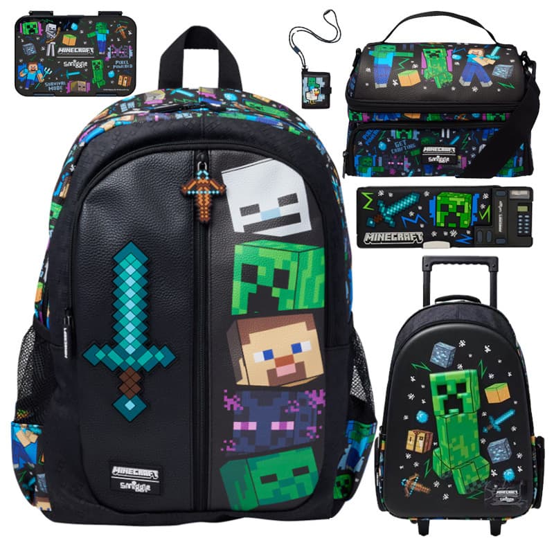 Australian Smiggle Backpack My World Edition, Elementary Student Kids Breathable Large Capacity Double Shoulder Bag