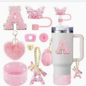 Stanley Cup Decorative Straw Cap Cup Sleeve Cup Chain Ins Colorful Begonia Flower Keychain Pendant Pom Pom Charm