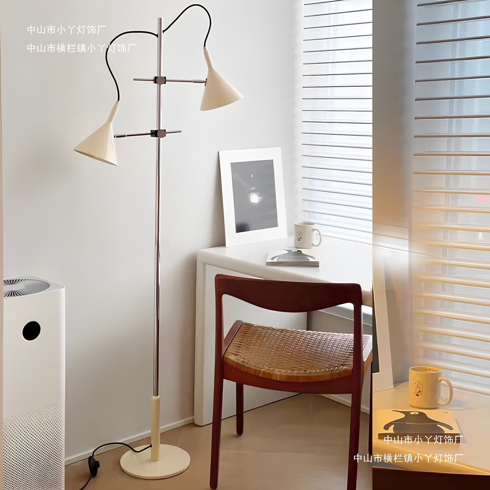 Medieval French cream style Pisces living room floor lamp bedroom bedside study adjustable simple retro atmosphere lamp