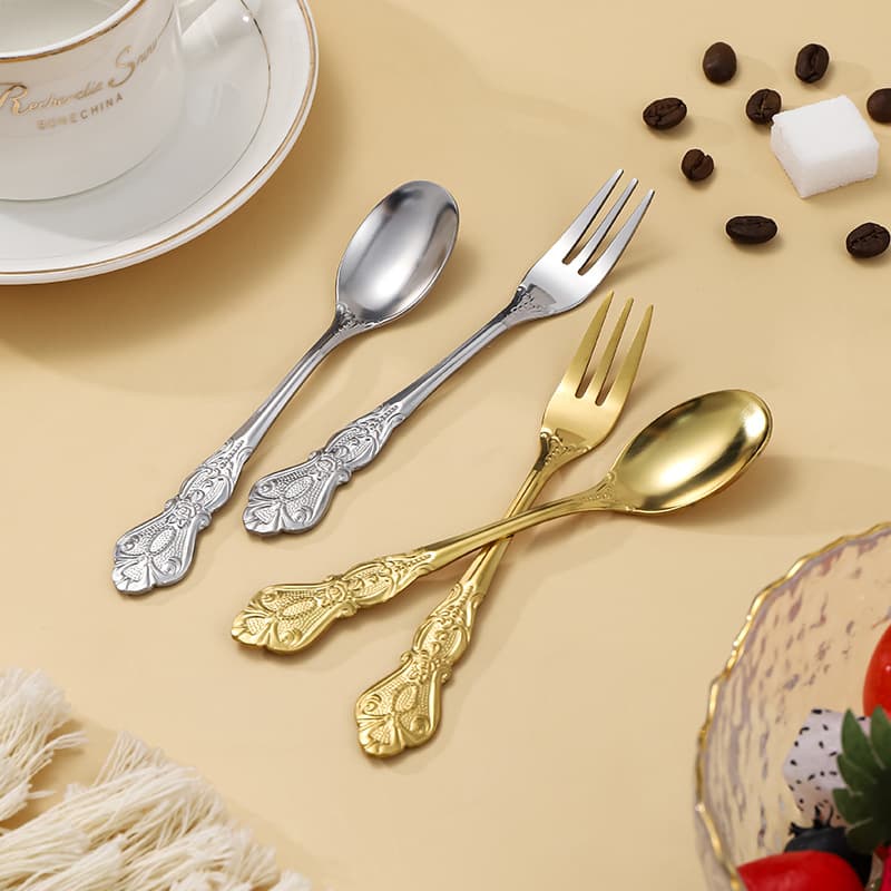 Stainless Steel Coffee Spoon, Ice Cream Scoop, Palace Spoon, Stirring Spoon, Dessert Spoon, Fruit Fork, Bird's Nest Honey Spoon, Gift Spoon