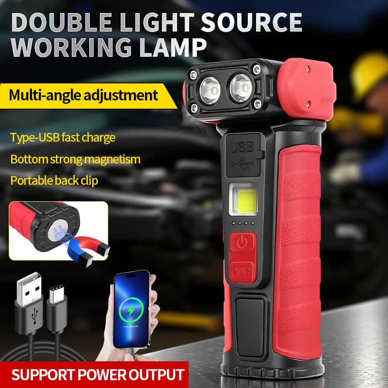 New Cross-Border COB Work Light with Magnetic Clip and Pen Clip, Strong Light Emergency Flashlight, Multi-Function Ultra-Bright Inspection Lamp
