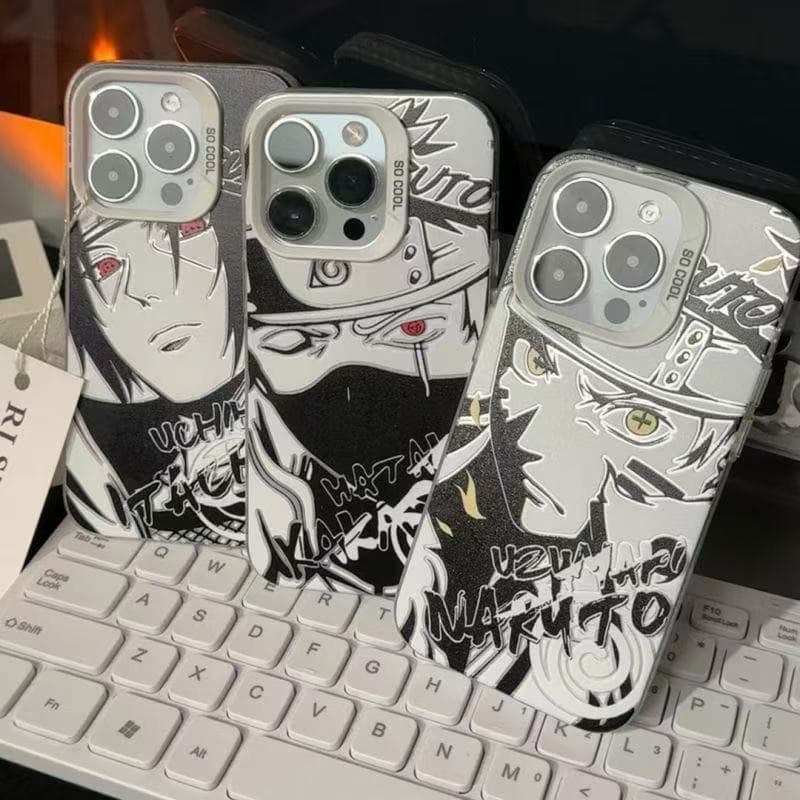 Suitable for Apple 17pro mobile phone case 16pro Naruto 15 European and American 14pro color silver IMD13 hard 12 Naruto 11