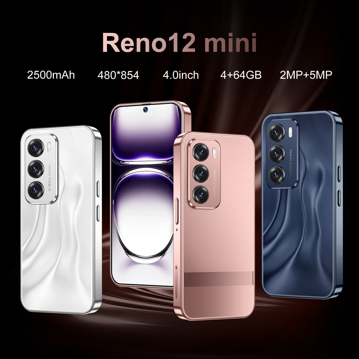 Cross-border Mini Phone Reno12 mini New Android Quad-core Backup Phone Foreign Trade Smart Kids Small Phone