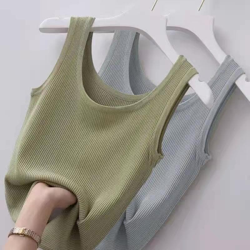 [Drop Shipping] 40-100kg Camisole Threaded Vest for Women, Large Size, Slim Fit, Outer Wear, Inner Layering Shirt, Sleeveless