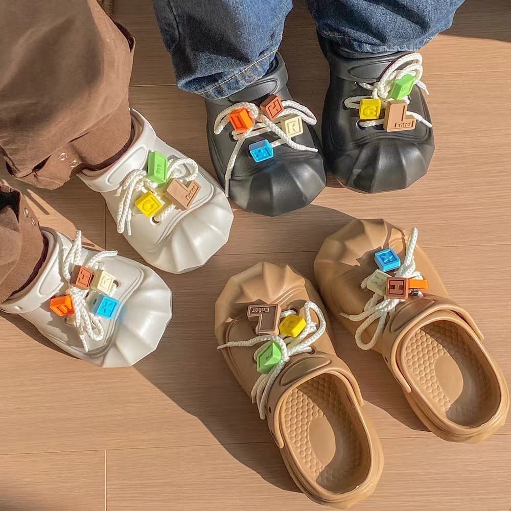 EVA Clog Creative Shell Shoes Couple 2024 Spring Summer New Style Sweet Cool Sandals Slippers Women Outdoor