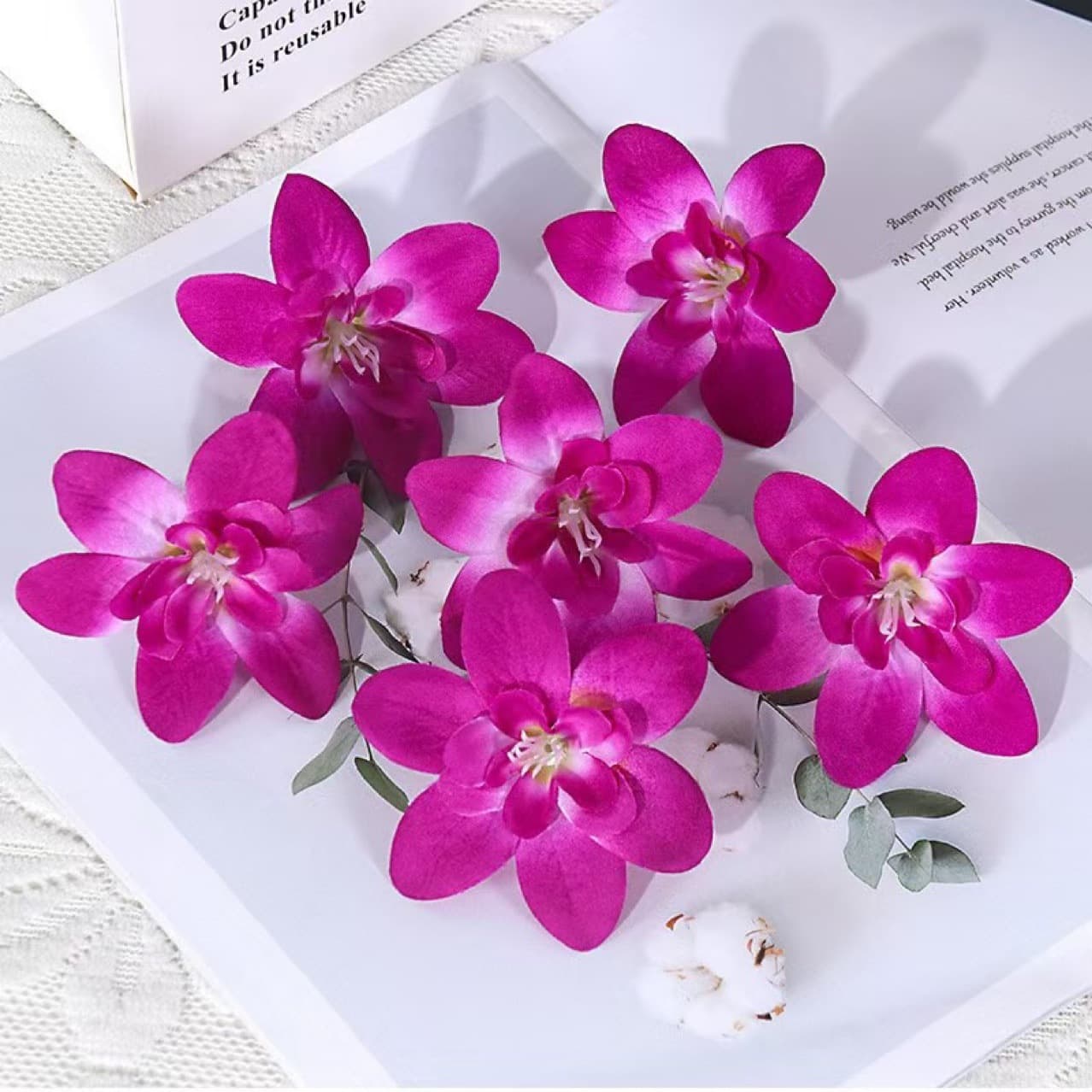 Artificial Orchid Flower Plate Decoration for Hotel Catering, Banquet, Hot Pot Restaurant, Cold Dish Garnish Fake Flowers