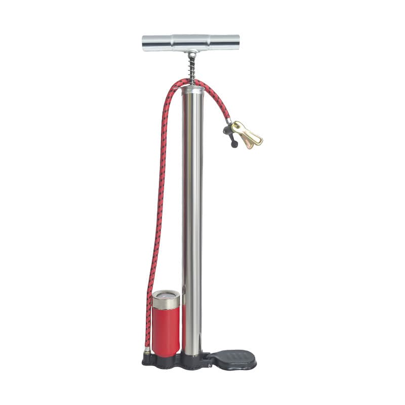 Bicycle Pump Electric Bike Stainless Steel with Pressure Gauge Household Old-Style Universal Valve Air Pump