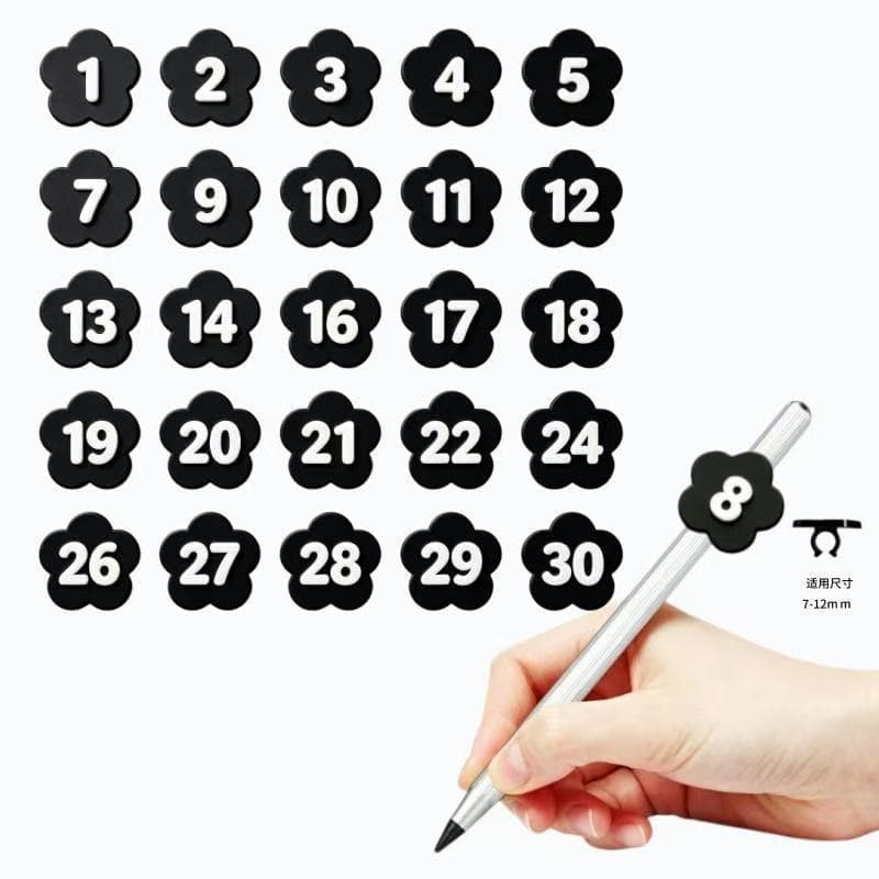 Cross-border Numbered Pencil Topper Pencil Cap Pencil Label Pencil Tracking Marker Clip
