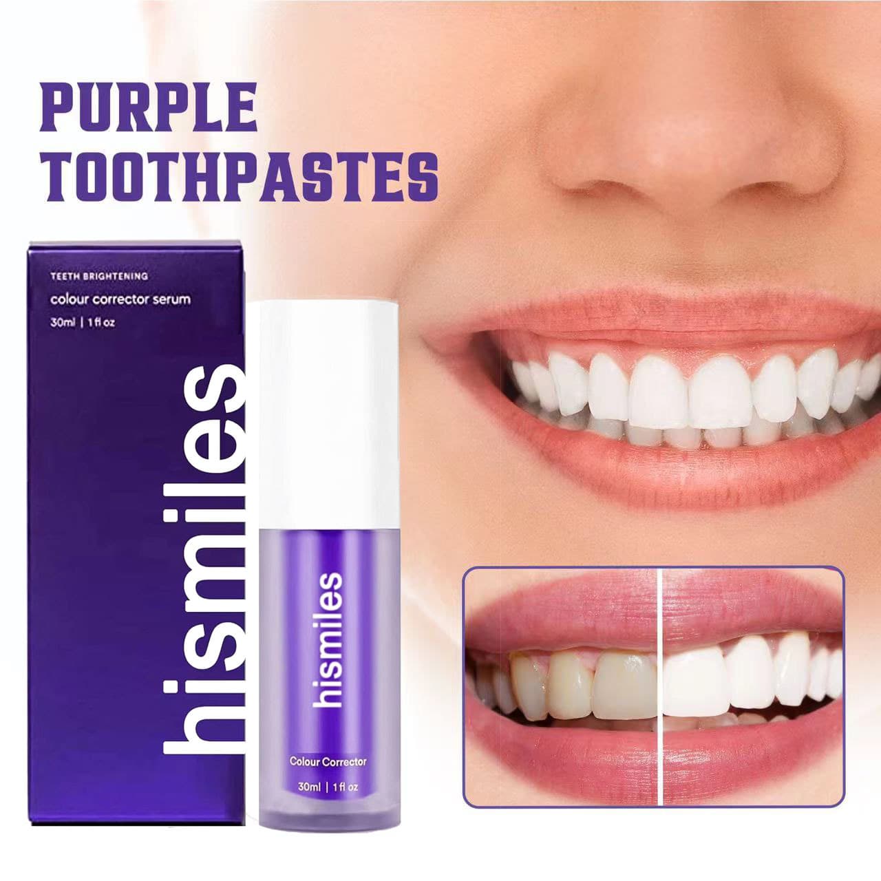 Cross-border stock, purple toothpaste hismiles v34 whitening toothpaste, oral cleaning, dental foam, in stock