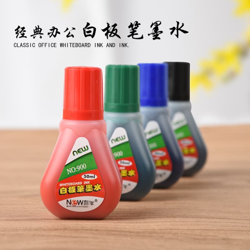 Official Genuine New Year Whiteboard Marker Ink 900 Red Blue Black Teaching Notice Pen Ink 50ml Refill
