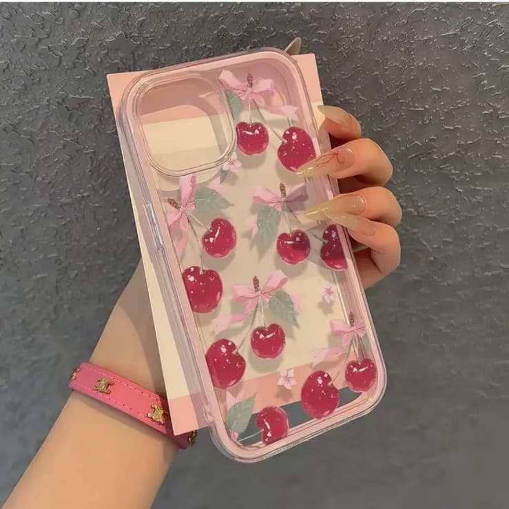 Peach Pink Berry Compatible with iPhone 17PM Case Pure Color Border Two-in-One Transparent 15 Cross-border 14 New 13