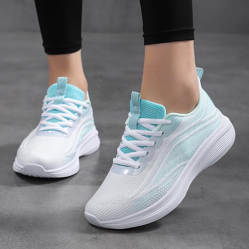 Women's Shoes Cross-border New Outdoor Sneaker Fly-woven Breathable Casual Lightweight Running Shoes Mom's Walking Shoes Travel Shoes