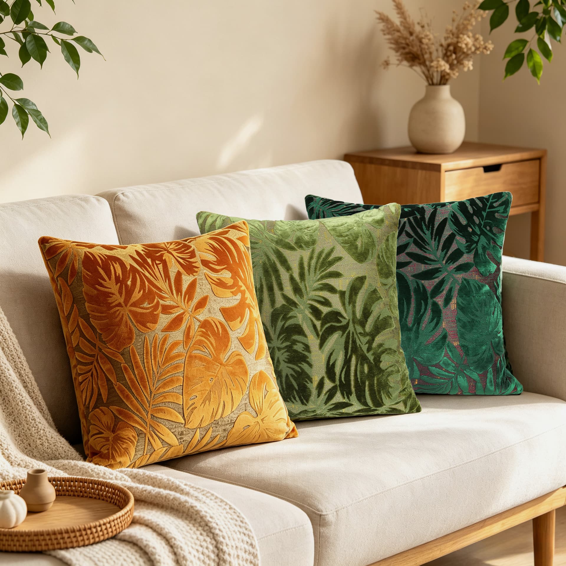 Luxury Velvet Jacquard Throw Pillow Cover Geometric Square Cushion Cover for Living Room Sofa Bed Headboard Office Lumbar Support