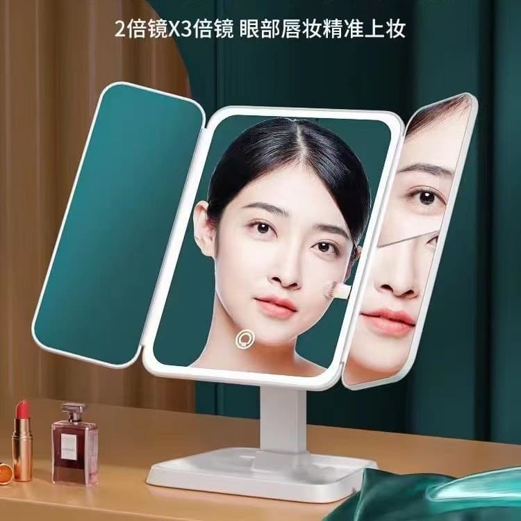 LED makeup mirror, desktop style, with light and fill light, popular on Instagram, portable vanity mirror, shell mirror, gift for women.
