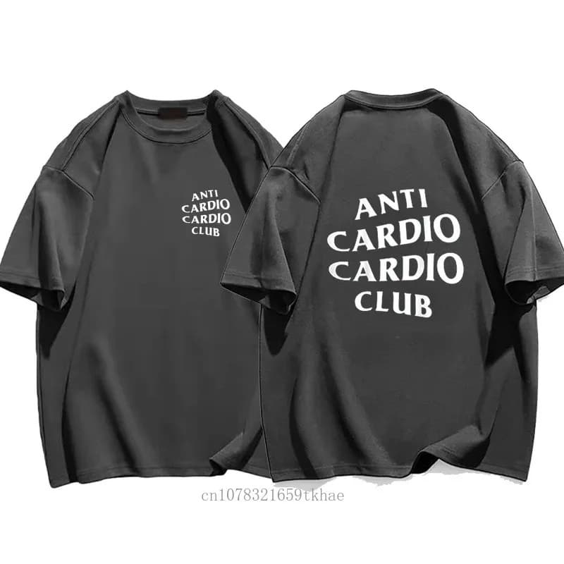 Men's Plus Size Anti Cardio Club T-Shirt Gym Life