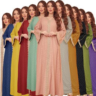 AB146 European and American Cross-border Women's Summer 2023 New Gold Foil Lace Pullover Dress