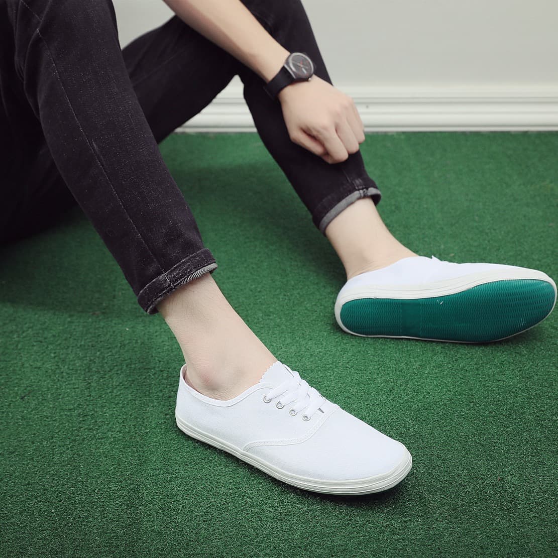 Unisex Casual Canvas Slip-On Work Shoes Spring Autumn White Safety Shoes Comfortable Lightweight Breathable for Men And Women