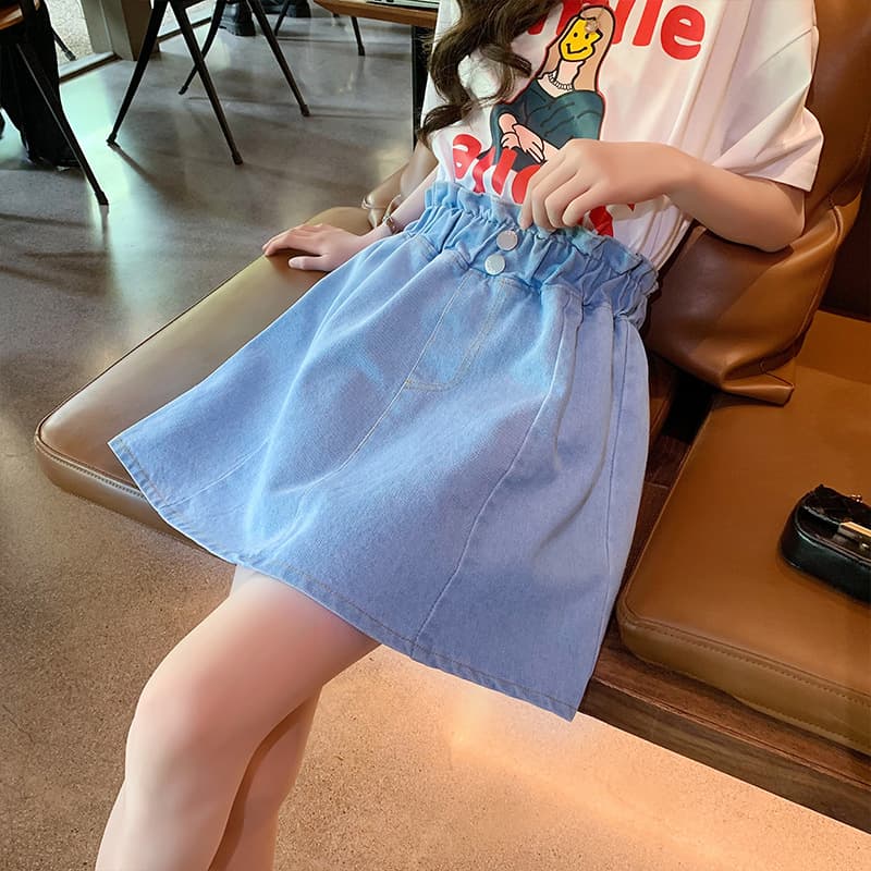 Korean Girls' Summer Skirts, Baby Denim Short Skirts, 2026 New Style, Versatile and Fashionable Children's Skirts That Make Legs Look Longer