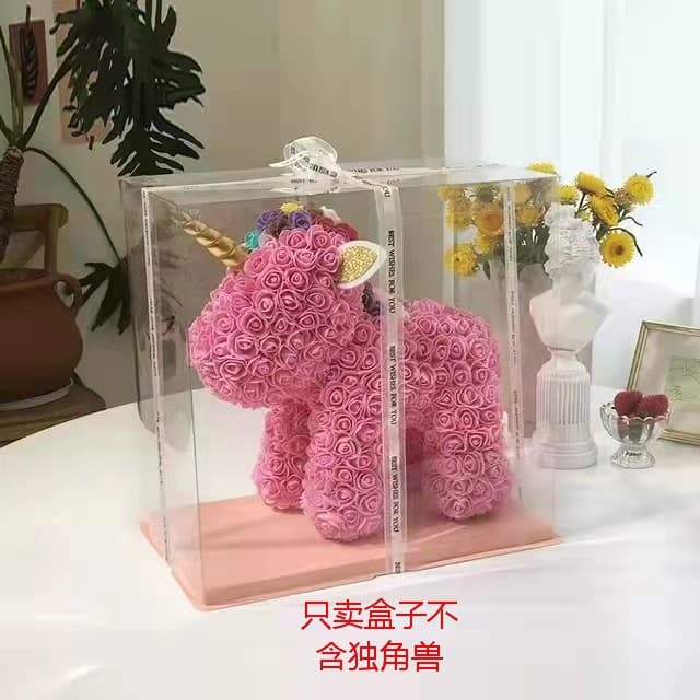 Valentine's Day Transparent Gift Box Empty Box Premium Unisex Packaging Box Birthday Gift Box Large Plush Toy Gift Box