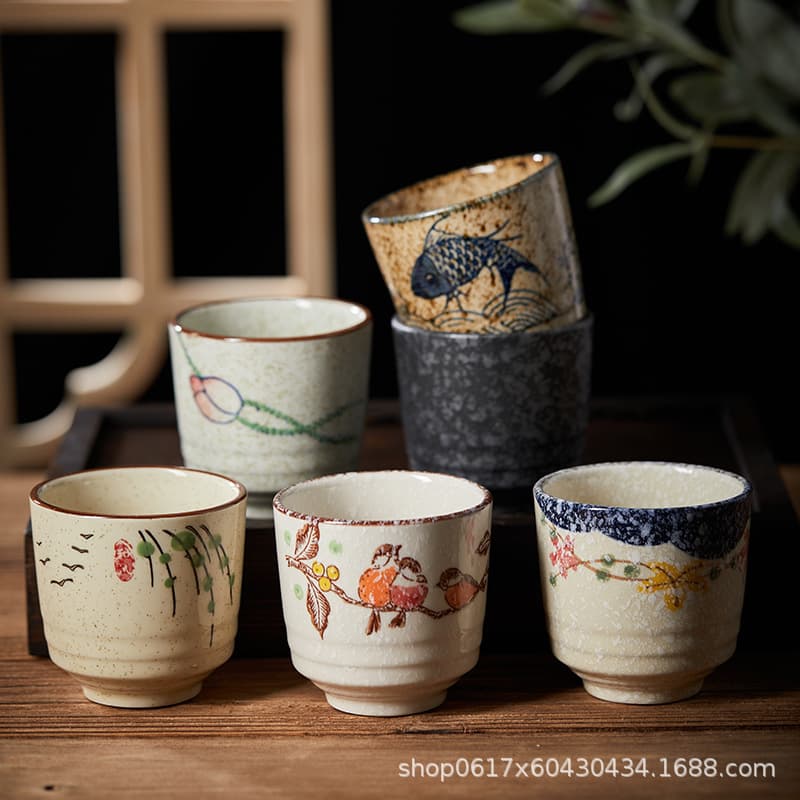 Japanese Ceramic Vintage Tea Cup, Japanese Restaurant Soup Cup, Sushi Cup, Office Tea Cup, Rustic Ceramic Cup, Tea Tasting Cup