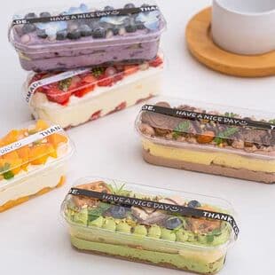W599 long soy milk cake packaging box, mousse pastry cake box, cake roll packaging box, fruit yogurt takeout box