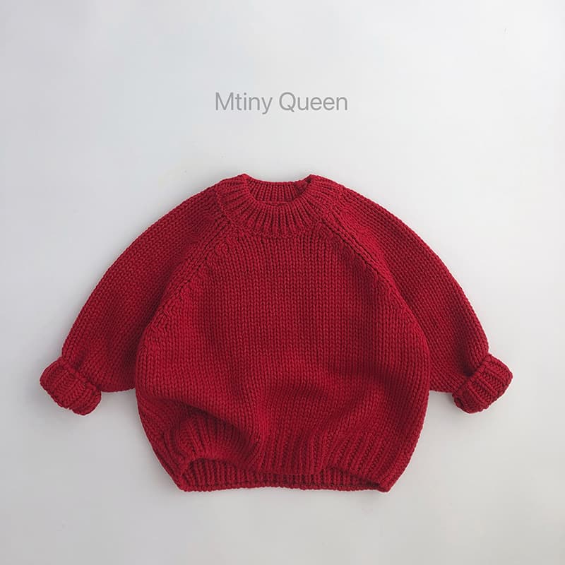 Fashion Christmas Style~ New Year Winter Children's Sweater Korean-style Unisex Trendy Baby Knit Retro Red Pullover Raglan