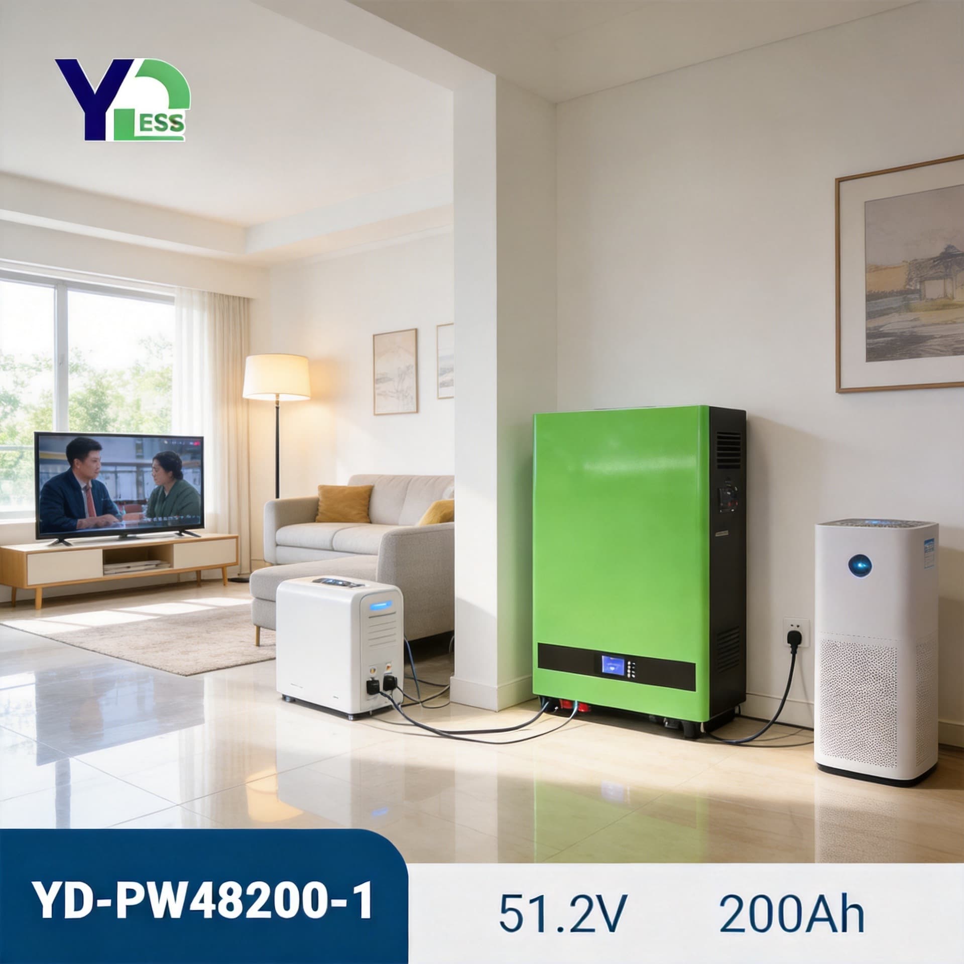 51.2v100Ah home energy storage battery 5 kilowatt-hour battery lithium iron phosphate wall-mounted protection smart energy storage