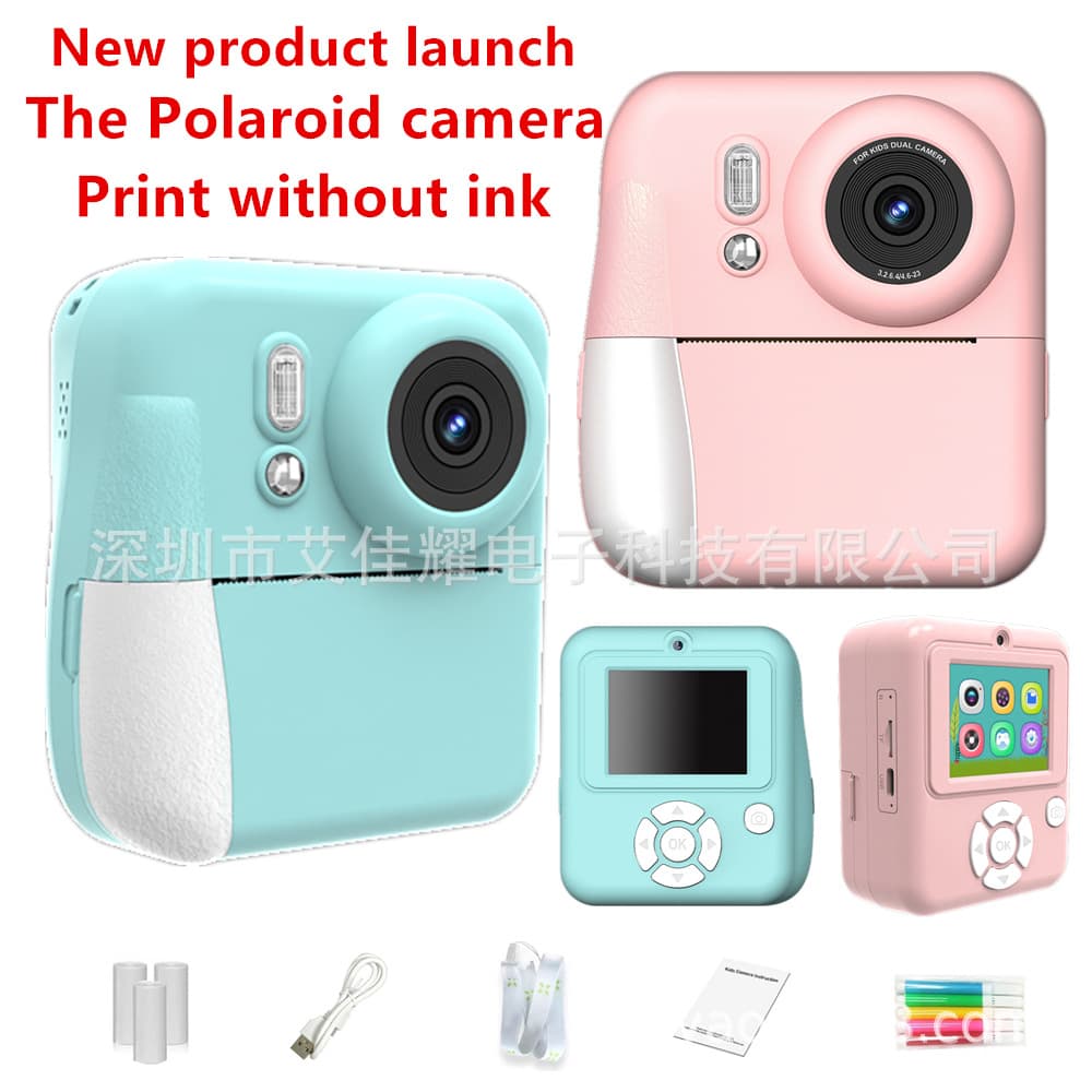 New Cross-Border Kids Camera 4800W HD Dual Lens Thermal Black and White Printing Instant Print Camera for Children
