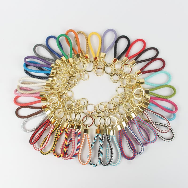 Wholesale Creative Leather Rope Keychain Braided Car Pendant Keychain Bag Pendant Creative Small Gift Keychain