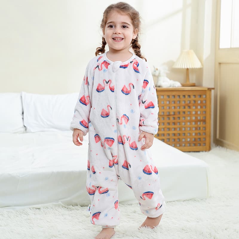 MICHLEY Kids Flannel Christmas Cartoon Onesie Cross-border Christmas Theme Kids Sleep Sack Lounge Wear