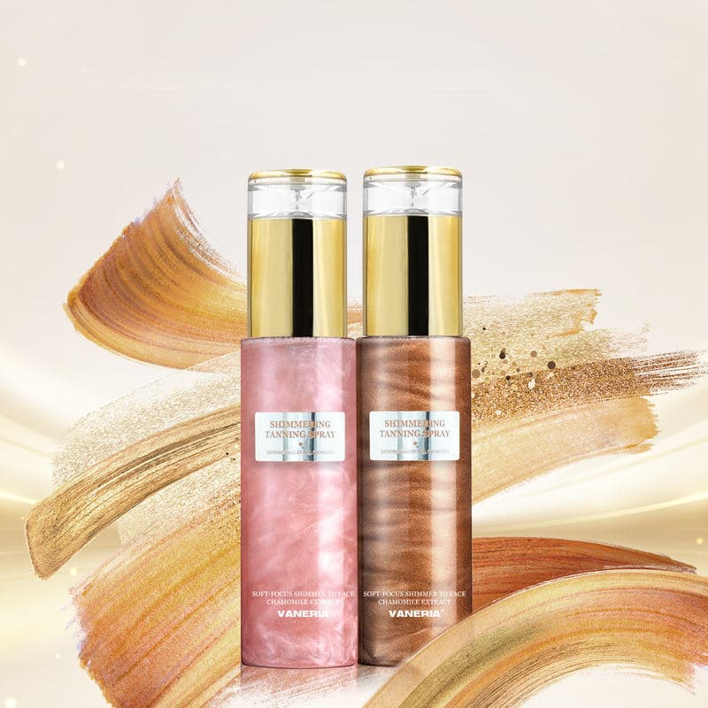Cross-border exclusive tanning shimmer spray, glitter brightening skin tone, body shimmer tanning spray bronze body
