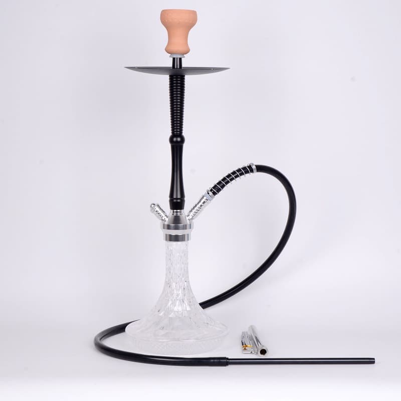 Shisha Hookah In Stock Glass Hookah Black Red Gold Blue Medium Single Hose Silicone Tube Glass Hookah