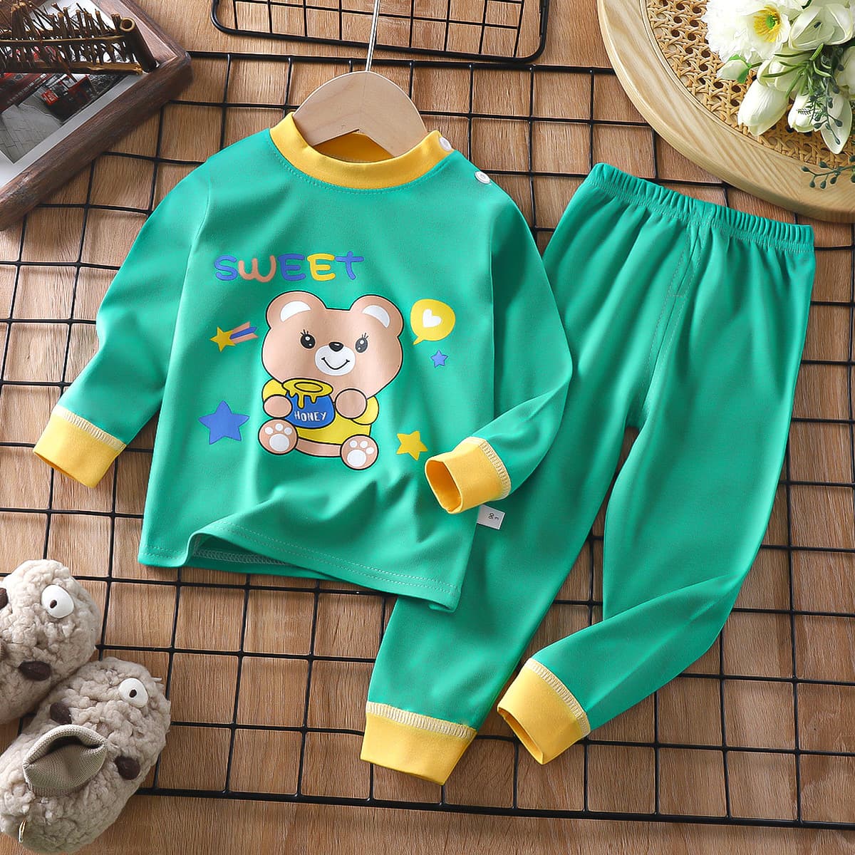 2026 New Children's Pure Cotton Thermal Underwear Set for Fall/Winter/Spring, Boys and Girls Pajamas Homewear