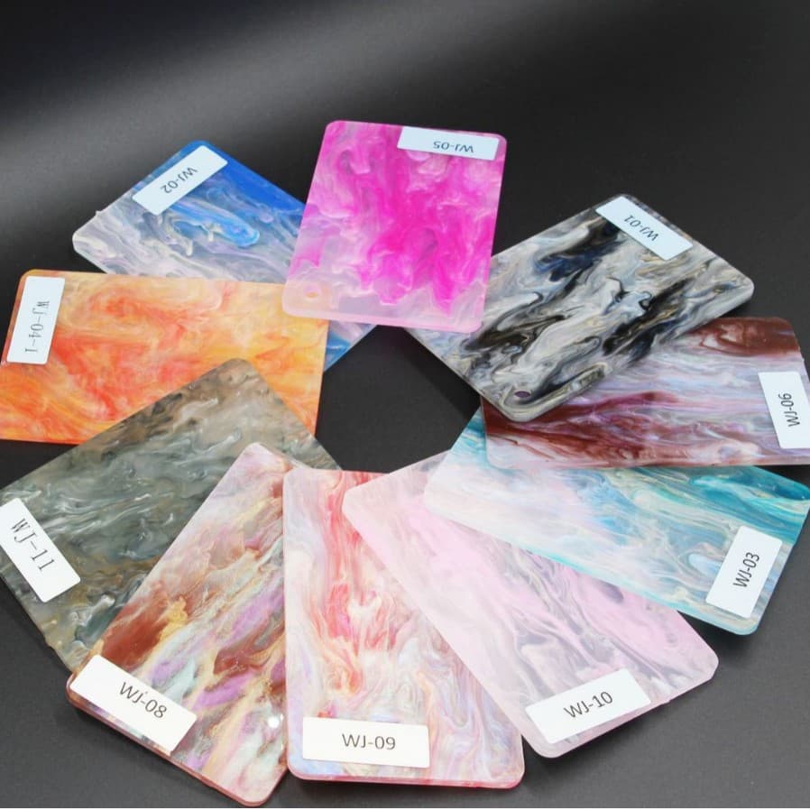Semi-transparent Iridescent Gradient Pearl Water Pattern Smoke Effect Acrylic Sheets from Source Factory