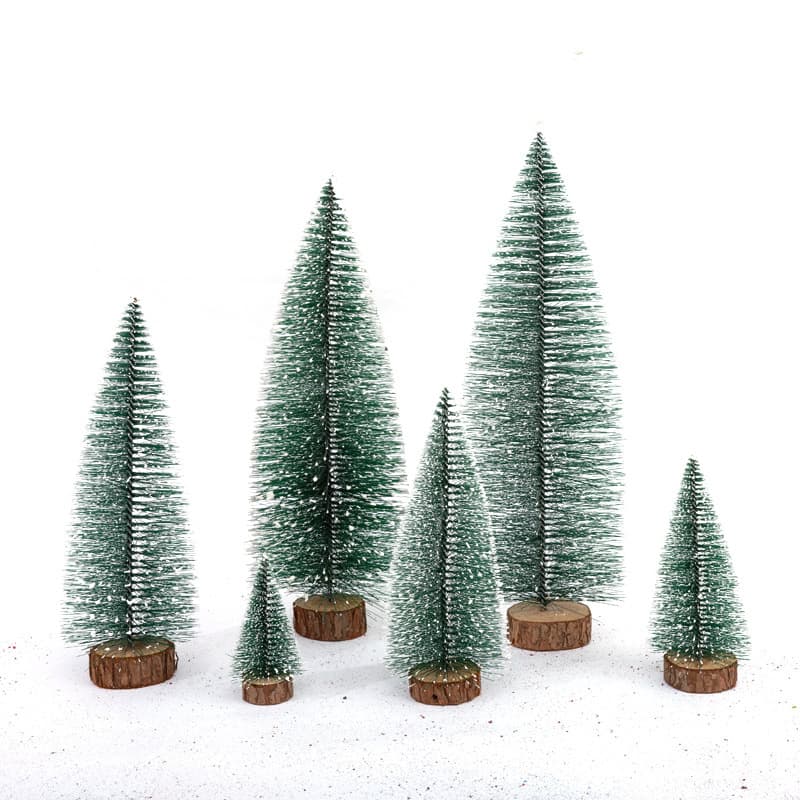 Mini Desktop Christmas Tree with Realistic Snowy Pine Needles, Holiday Display Item