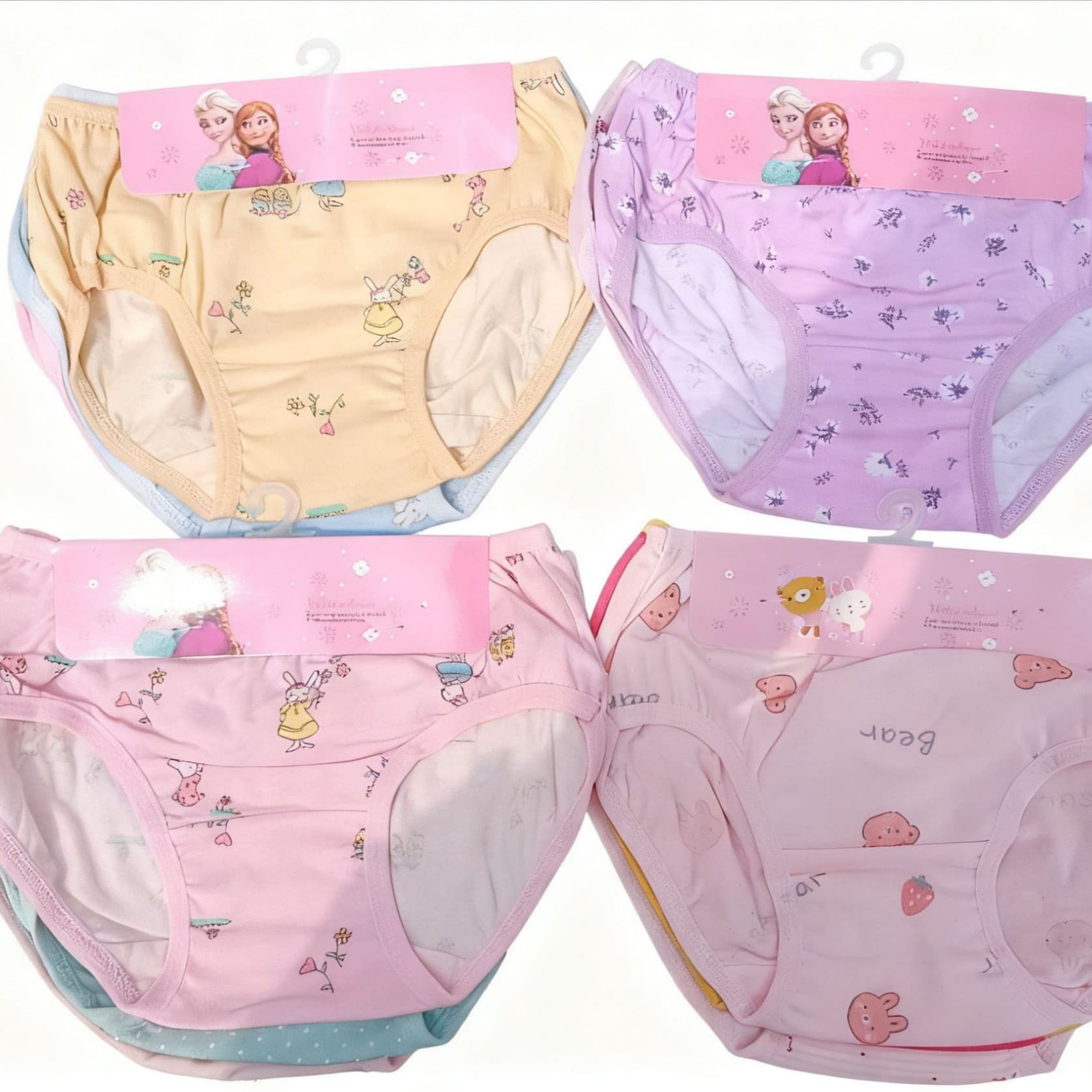 Lyocell Cotton Class A Pure Cotton Floral Print Girls' Panties Triangle Underwear Children's Shorts Soft Skin-Friendly Undergarments Wholesale